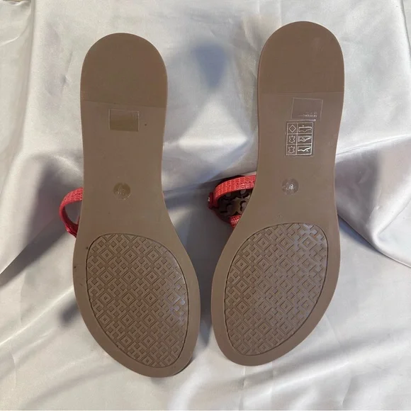 Tory Burch Mini Miller Flat Thong Micro Tejus Print Leather Sandals. Size 8 - Picture 6 of 9
